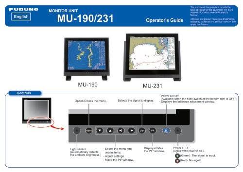 FURUNO MU-190 and MU-231 Marine Displays